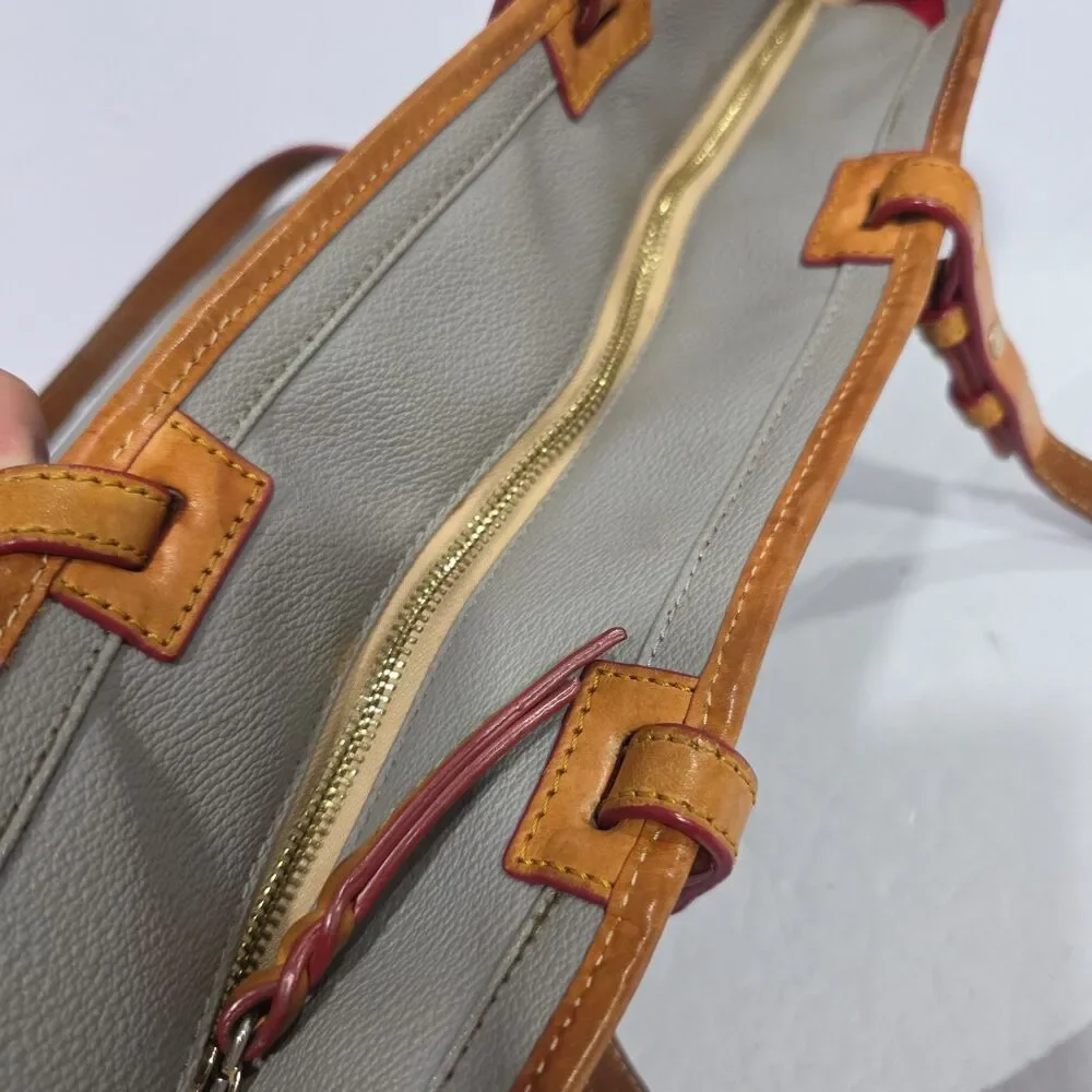 DOONEY AND BOURKE Grey WEXFORD Pebbled LEATHER FLYNN  XL TOTE BAG ORG. $328